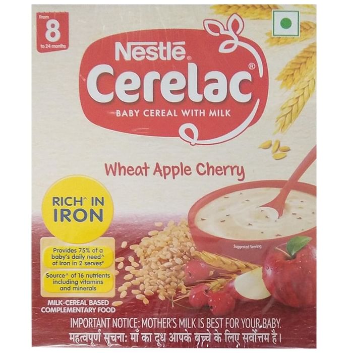 Nestle Cerelac Baby Cereal with Milk from 8 to 24 Months Wheat Apple Cherry